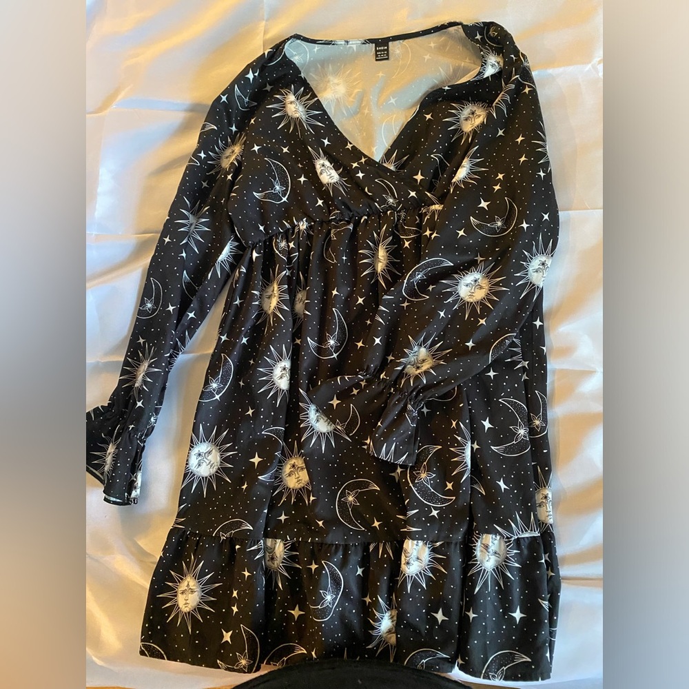 sun and moon deep v dress
